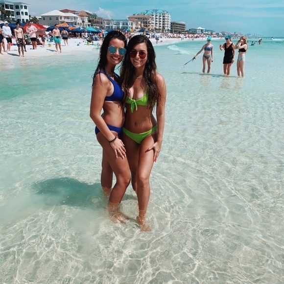 Neon Green L Space Ribbed Tara Top and Veronica Bottom SET - Picture 5 of 5